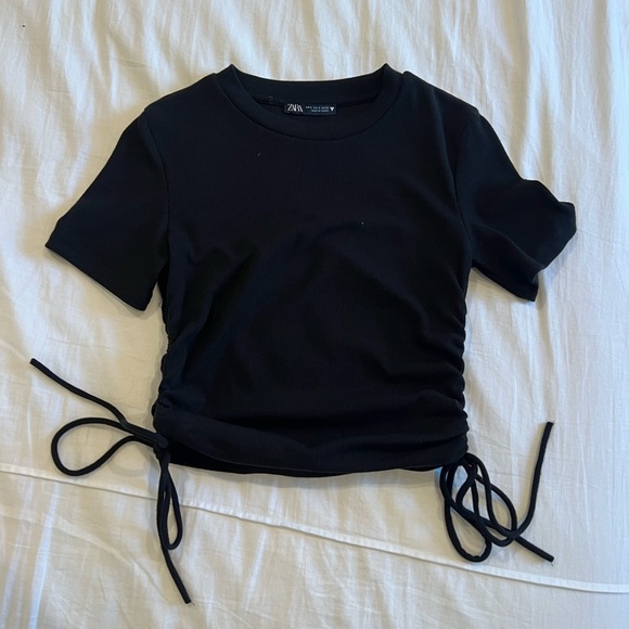 Zara Tops - Zara Tie Side Top, Black, size S
